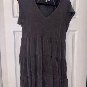 Love Tree Charcoal V-Neck Dress